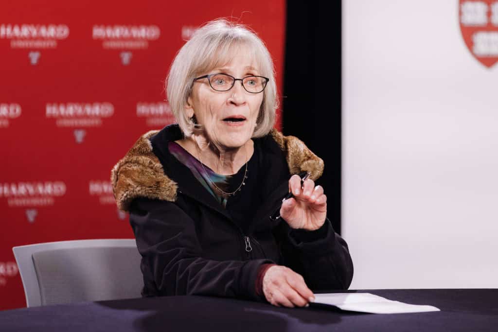 Claudia Goldin talking to panel