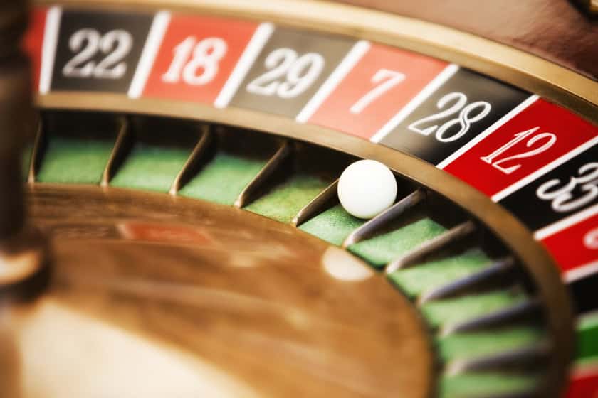 roulette_28 Photo of a roulette wheel. The ball has landed on the number 28