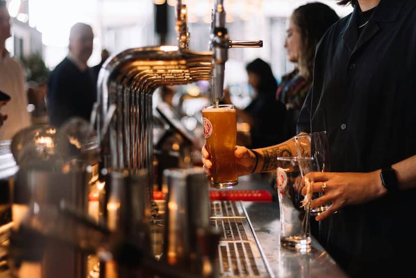 A close up of a bar counter